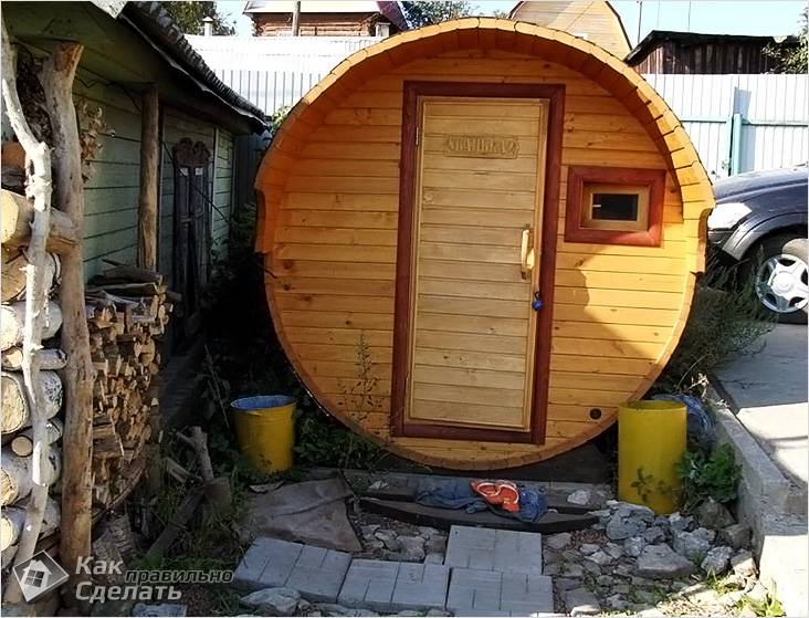 Баня бочка своими руками