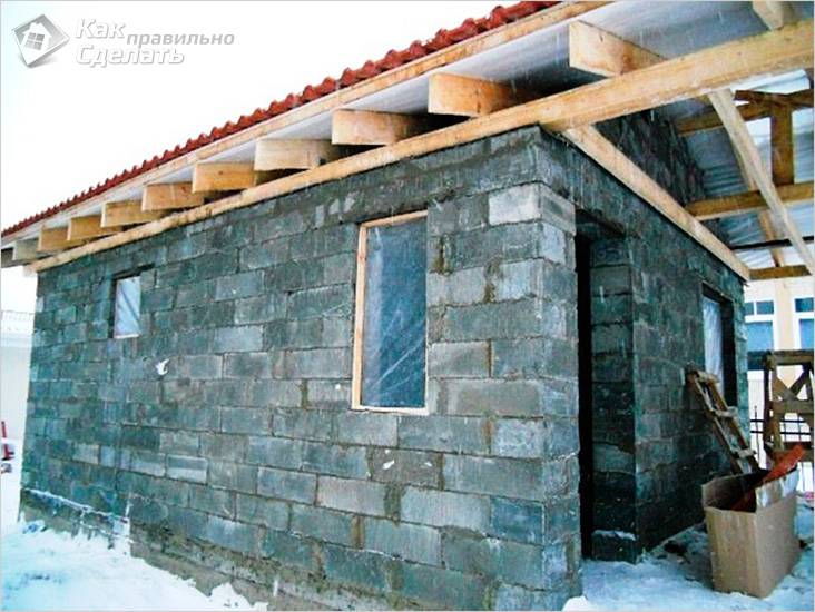Баня из шлакоблока своими руками