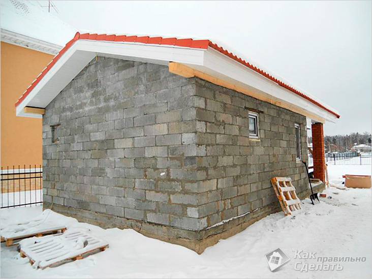 Баня из шлакоблока своими руками