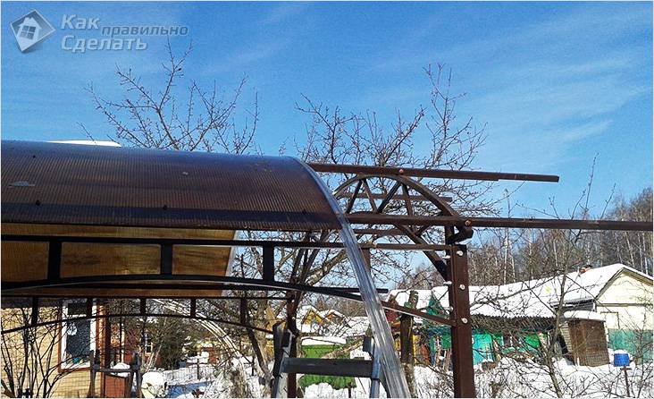 Беседка из поликарбоната своими руками