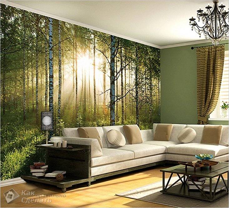 Фотообои в интерьере
