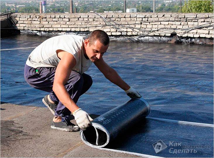 Как покрыть крышу стеклоизолом