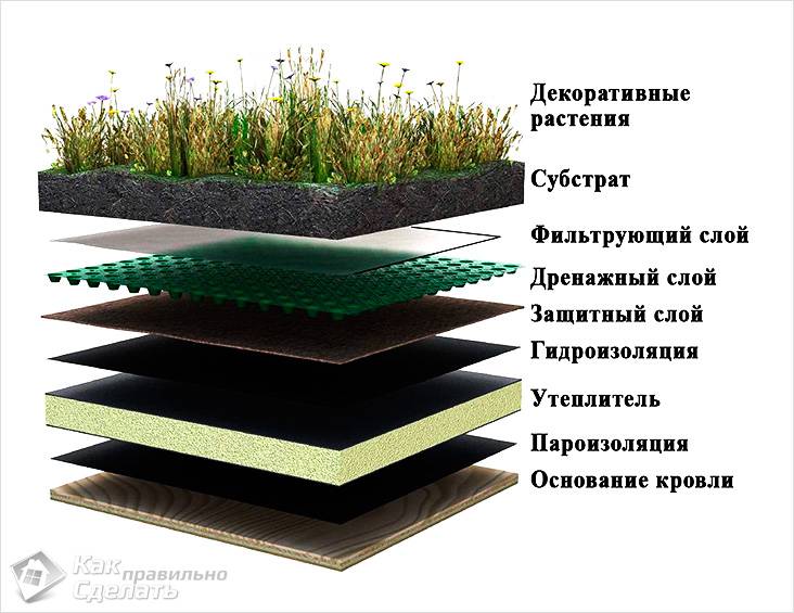 Как сделать газон на крыше