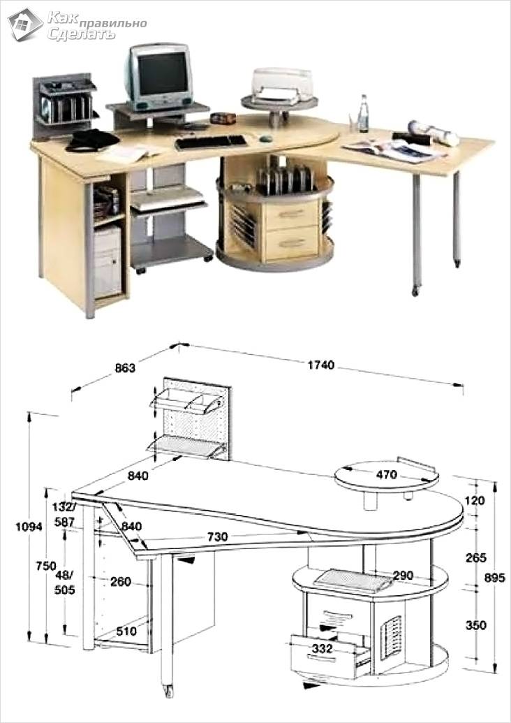 Как сделать компьютерный стол своими руками