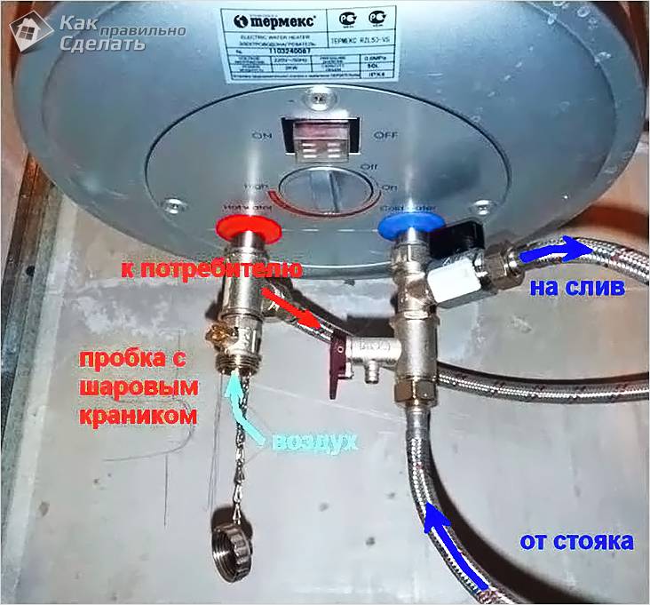 Как слить воду с бойлера