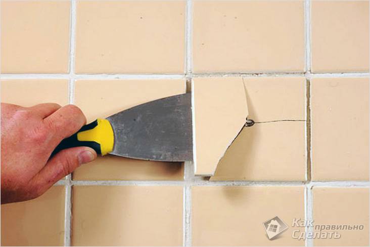 Как снять плитку со стены