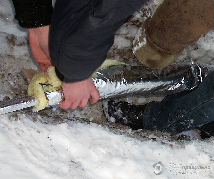 Как утеплить водопроводную трубу