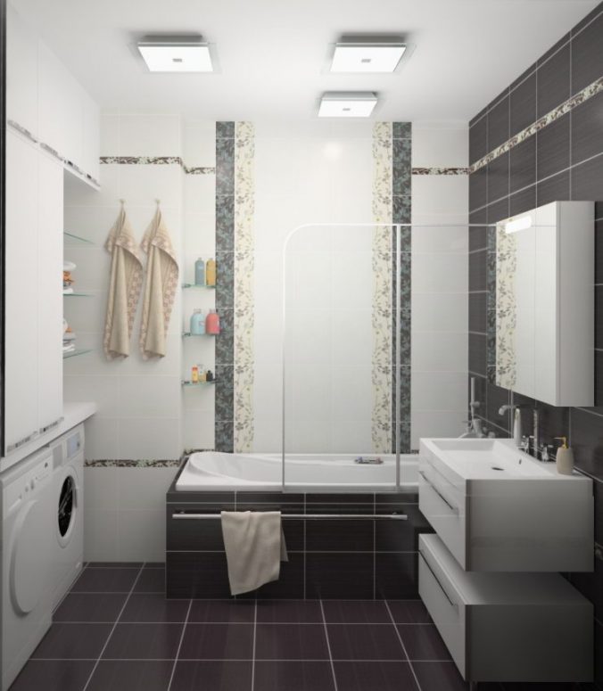Фото дизайну маленької ванної кімнати без туалету